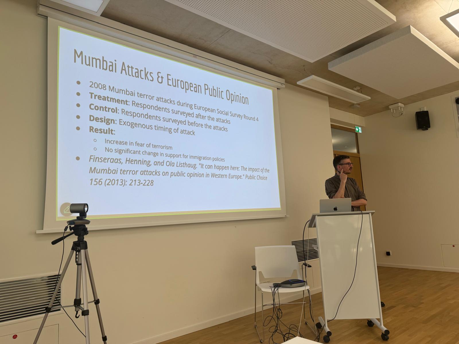 Person giving a presentation